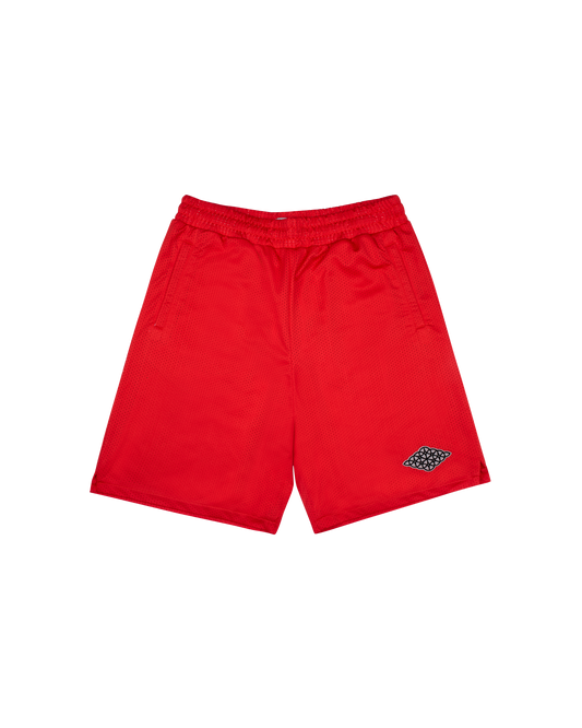 Rhombus Mesh Shorts Red