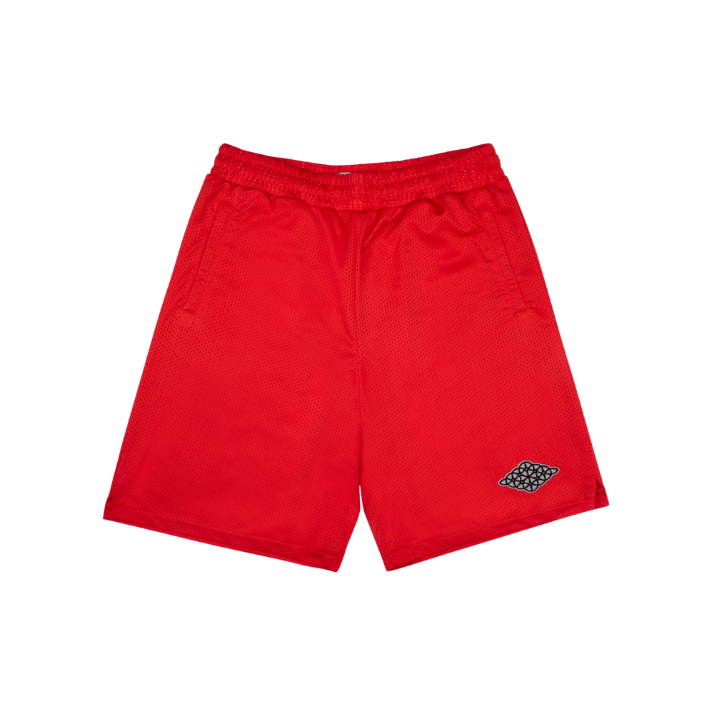 Rhombus Mesh Shorts Red