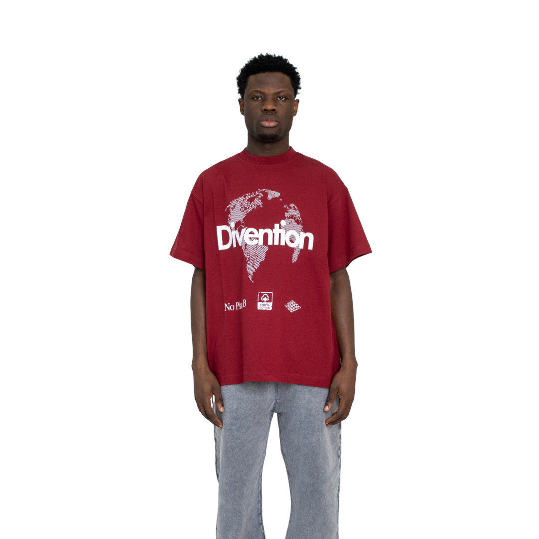 World T-Shirt Burgundy