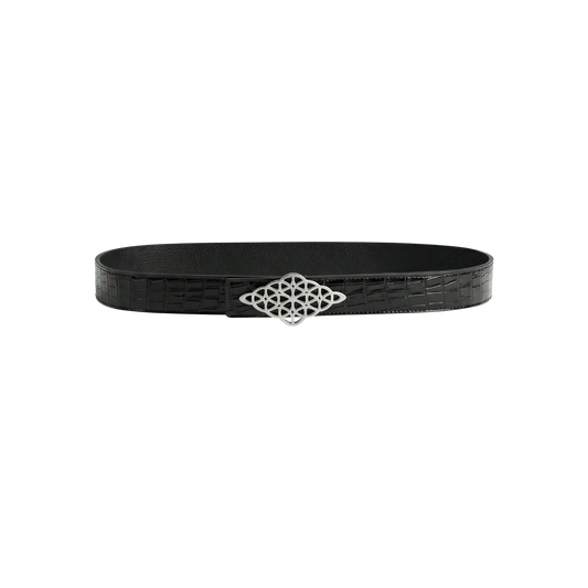 Rhombus Belt Croc Black