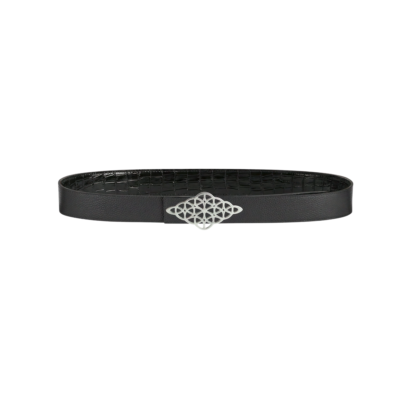 Rhombus Belt Croc Black