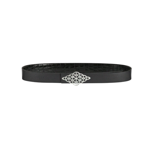 Rhombus Belt Croc Black