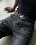 Rhombus Belt Croc Black